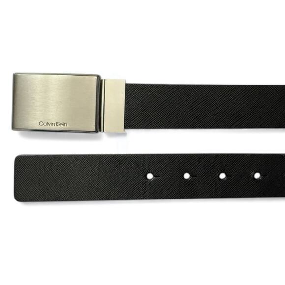 Calvin Klein Belt Mens Reversible Black Textured Leather/Brown Size Medium 34-36 - Picture 5 of 10